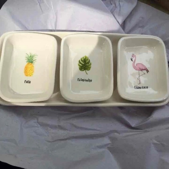 Rae Dunn Other - Rae Dun Trinket Tray Pineapple Flamingo
